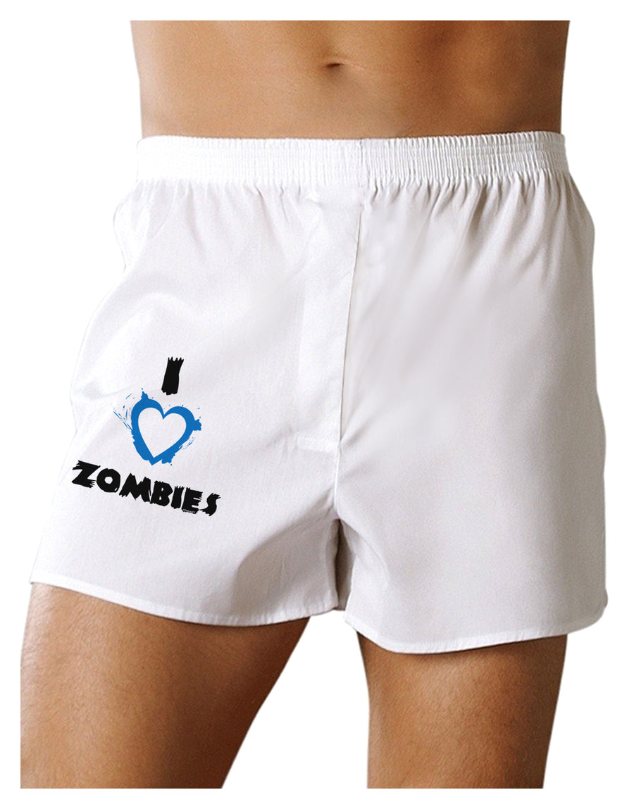 I Heart Zombies - Bloody Heart Blue Boxer Shorts-Boxer Shorts-TooLoud-White-Small-Davson Sales