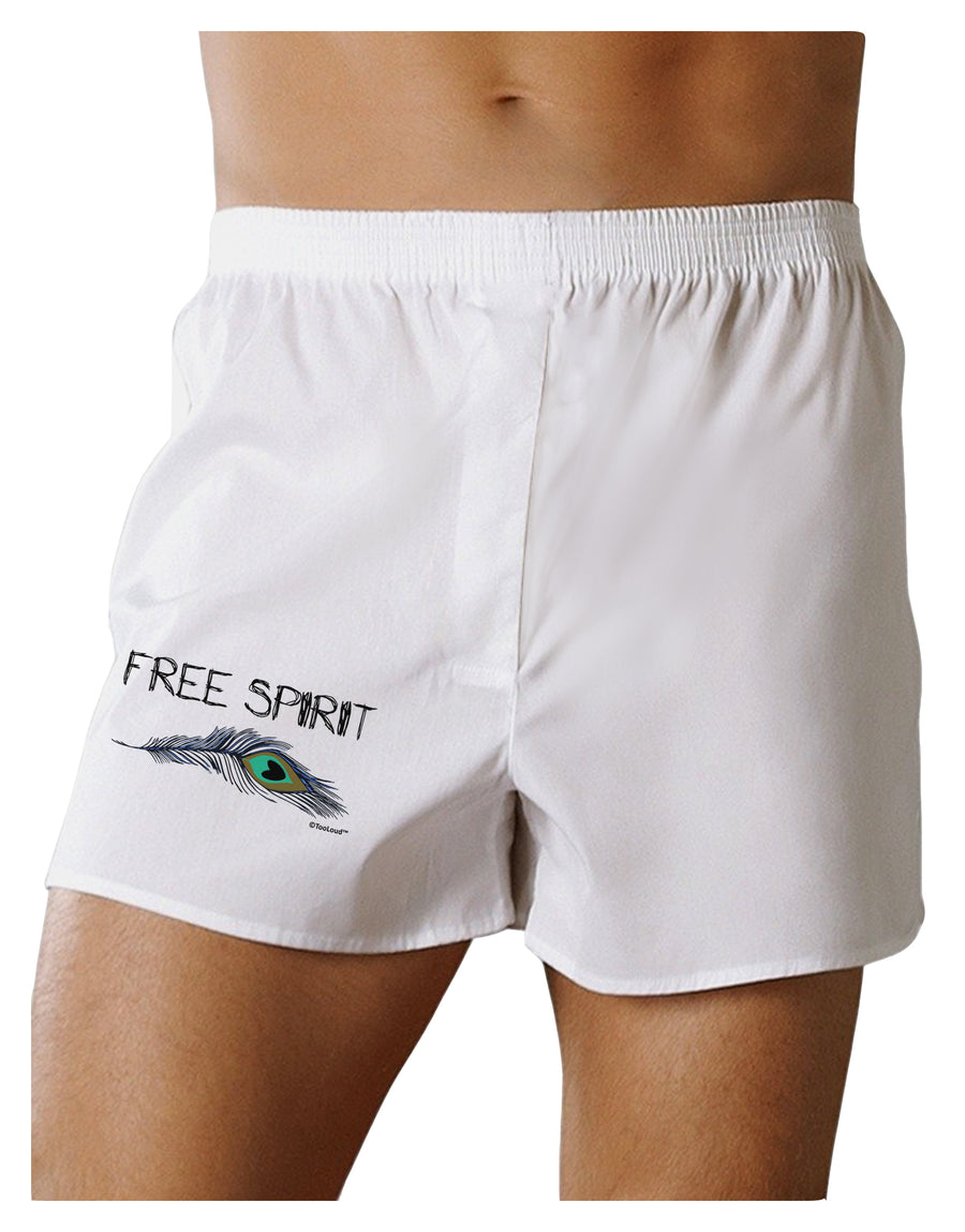 Graphic Feather Design - Free Spirit Boxers Shorts by TooLoud-Boxer Shorts-TooLoud-White-Small-Davson Sales