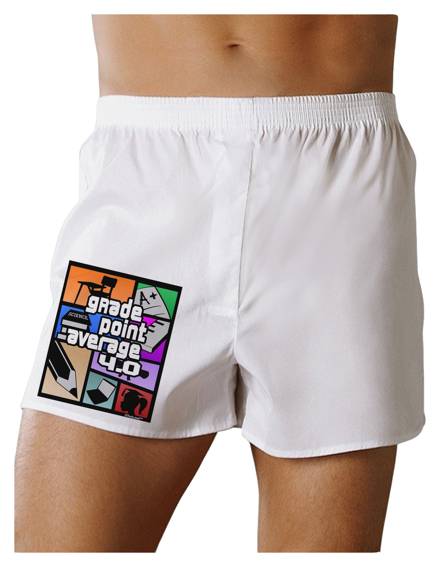 GPA 4 - Grade Point Average Boxer Shorts-Boxer Shorts-TooLoud-White-Small-Davson Sales
