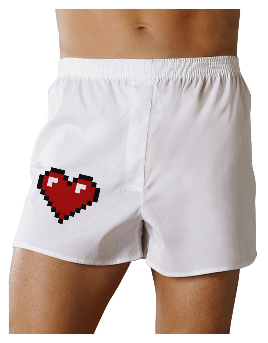 Pixel Heart Design 1 - Valentine's Day Boxer Shorts-Boxer Shorts-TooLoud-White-Small-Davson Sales