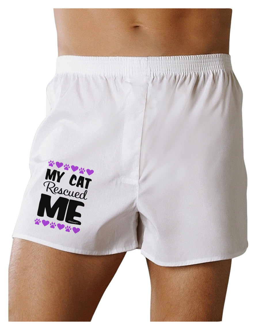 My Cat Rescued Me Boxer Shorts-Boxer Shorts-TooLoud-White-Small-Davson Sales