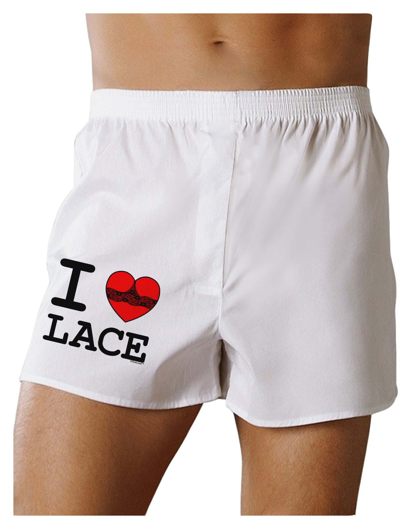 I Love Heart Lace Boxer Shorts-Boxer Shorts-TooLoud-White-Small-Davson Sales