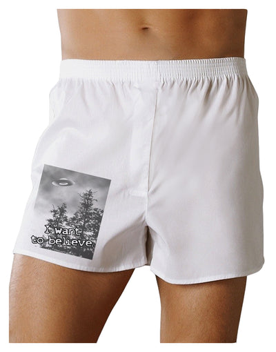 I Want to Believe - UFO Boxer Shorts by TooLoud-Boxer Shorts-TooLoud-White-Small-Davson Sales