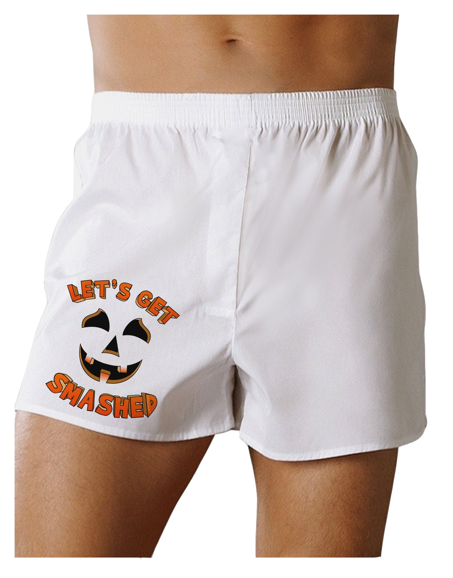 Let's Get Smashed Pumpkin Boxer Shorts by TooLoud-Boxer Shorts-TooLoud-White-Small-Davson Sales