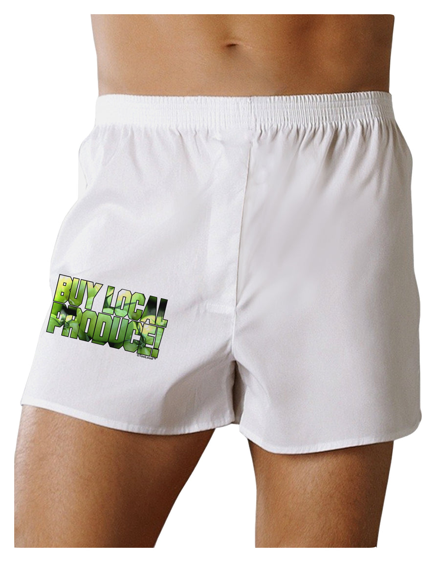 Buy Local - Green Tomatoes Text Boxer Shorts-Boxer Shorts-TooLoud-White-Small-Davson Sales