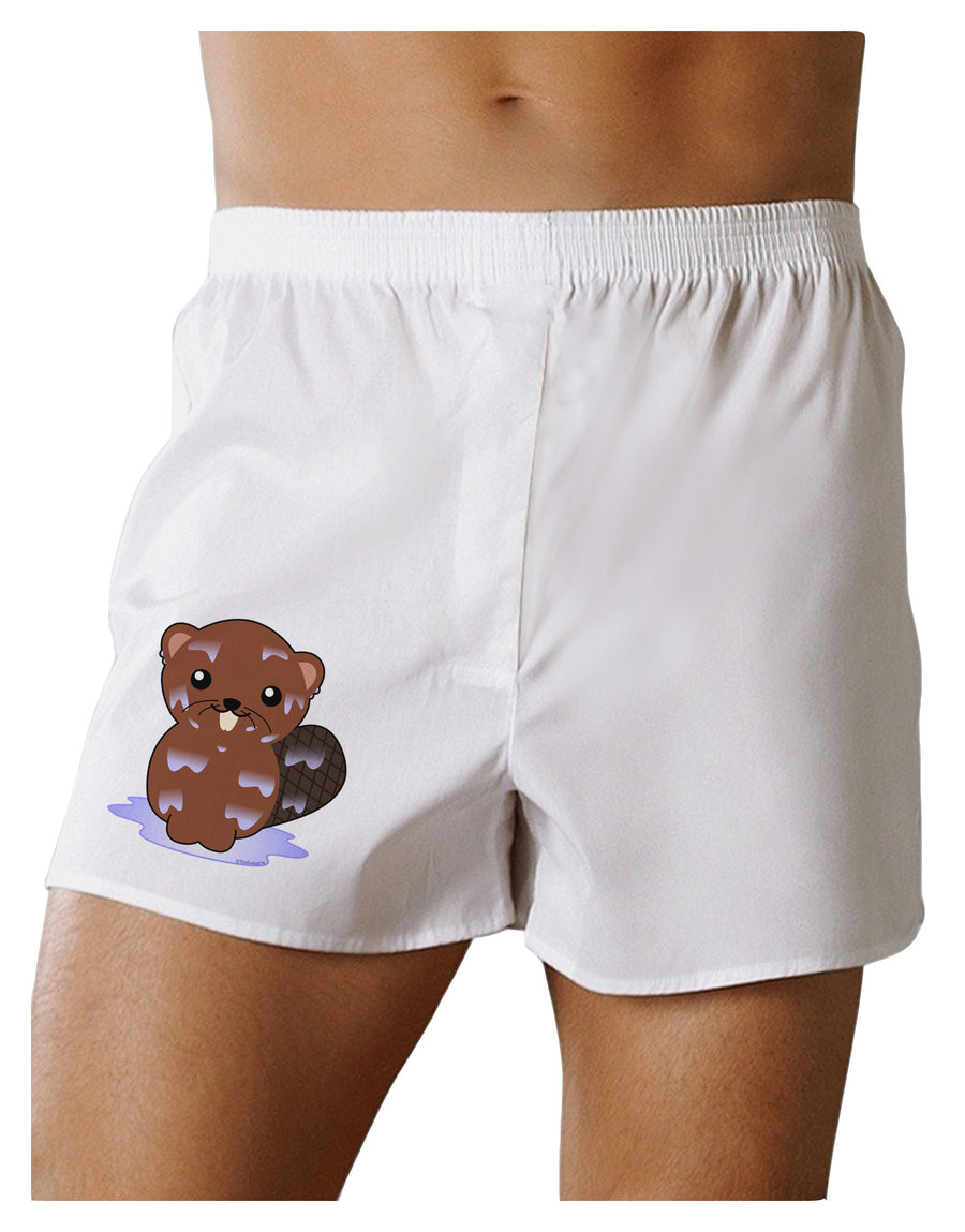 Cute Wet Beaver Boxer Shorts-Boxer Shorts-TooLoud-White-Small-Davson Sales