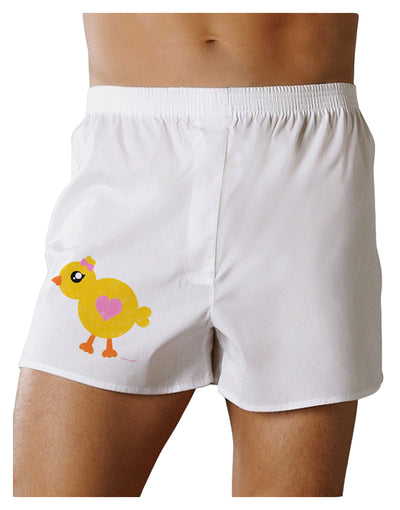 Cute Chick with Bow - Crayon Style Drawing Boxer Shorts by TooLoud-Boxer Shorts-TooLoud-White-Small-Davson Sales