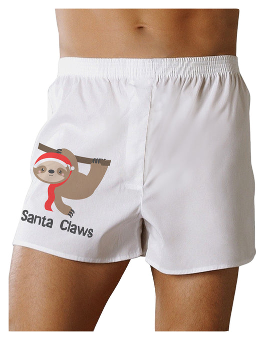 Cute Christmas Sloth - Santa Claws Boxer Shorts by TooLoud-Boxer Shorts-TooLoud-White-Small-Davson Sales