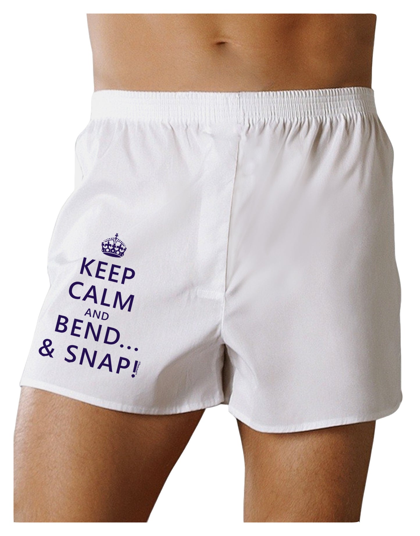 Keep Calm and Bend and Snap Boxer Shorts-Boxer Shorts-TooLoud-White-Small-Davson Sales