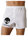 Extraterrestrial - I Believe Distressed Boxer Shorts by TooLoud-Boxer Shorts-TooLoud-White-Small-Davson Sales