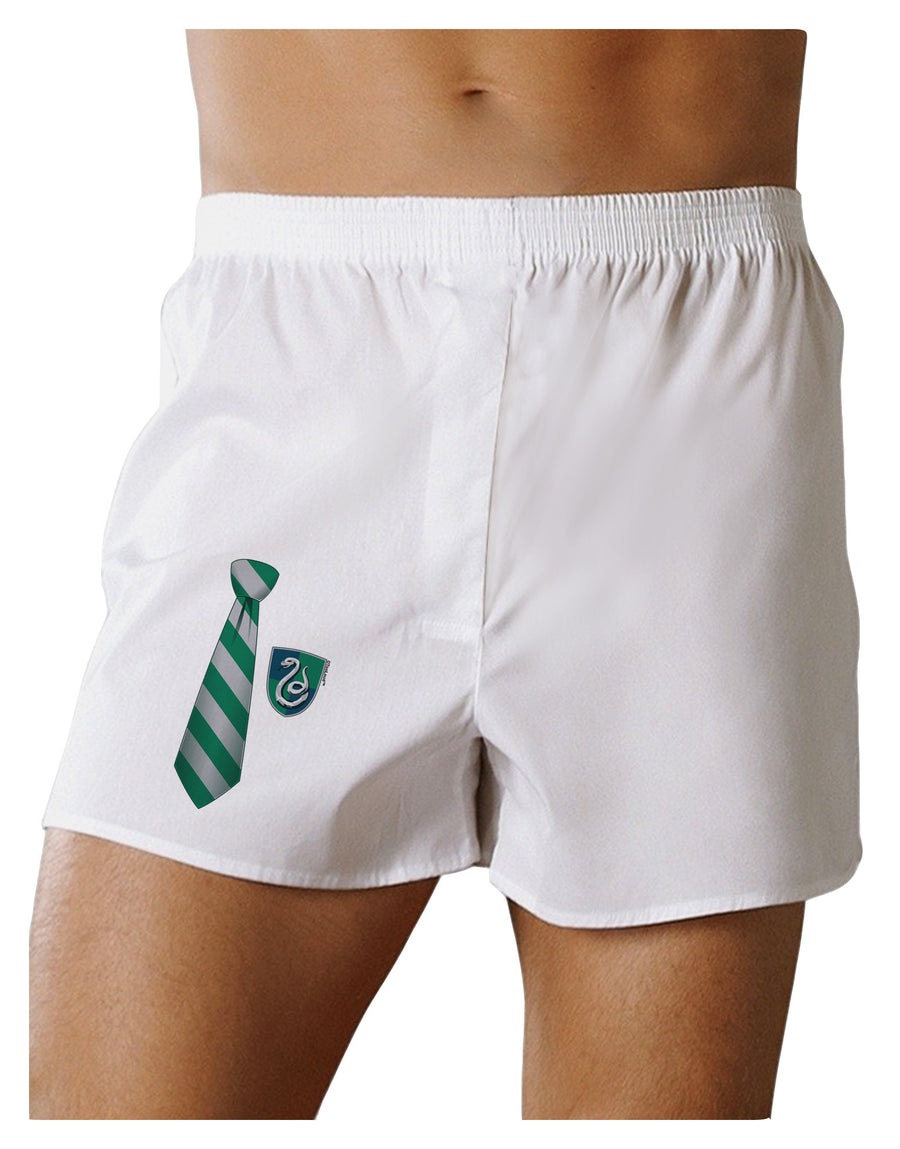 TooLoud Wizard Tie Green and Silver Boxer Shorts-Boxer Shorts-TooLoud-White-Small-Davson Sales