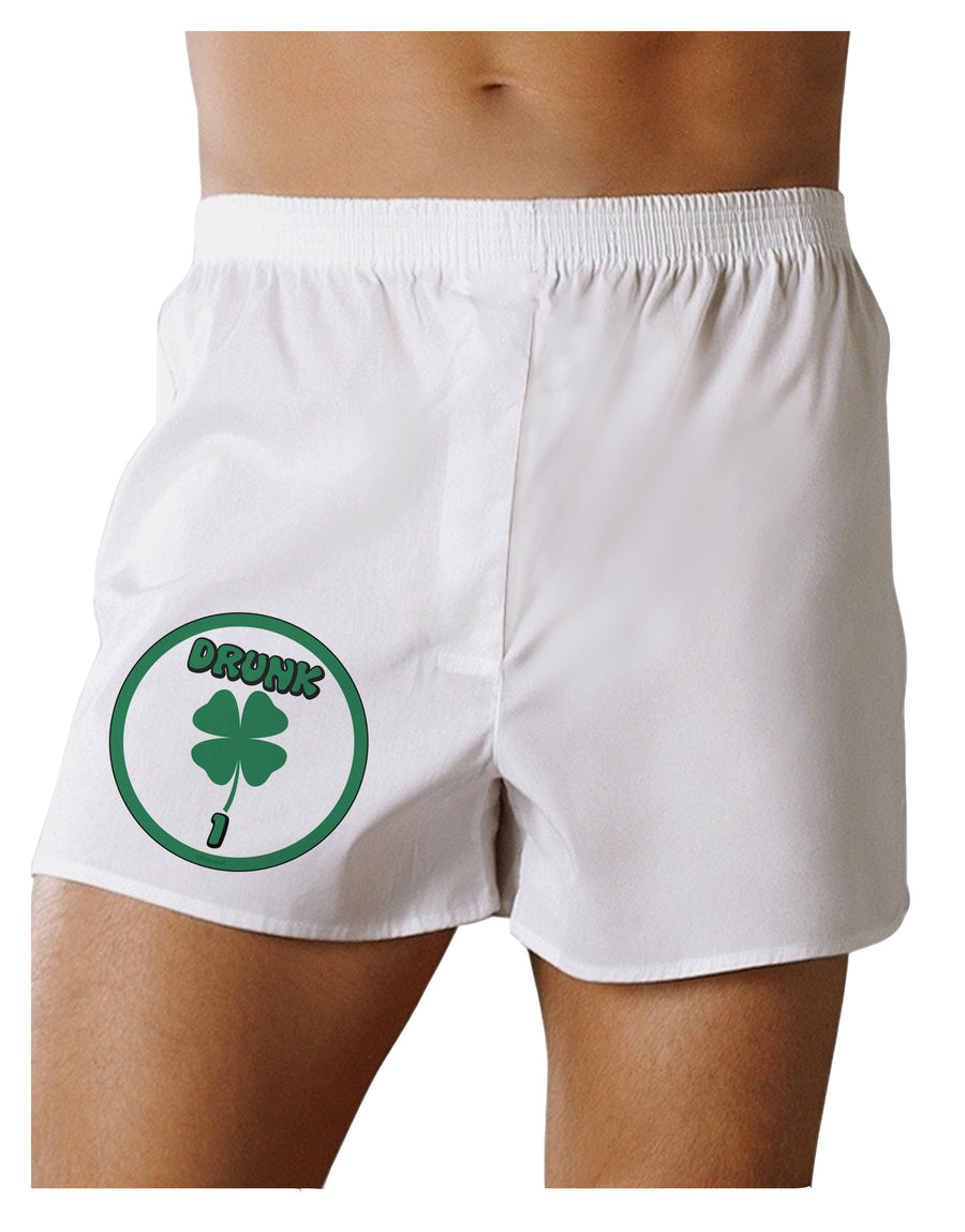 Drunk 1 Funny Boxers Shorts by TooLoud-TooLoud-White-Small-Davson Sales