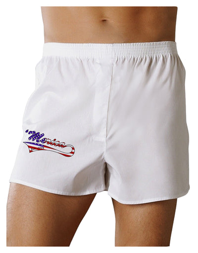 Merica Established 1776 - American Flag Style Boxer Shorts by TooLoud-Boxer Shorts-TooLoud-White-Small-Davson Sales