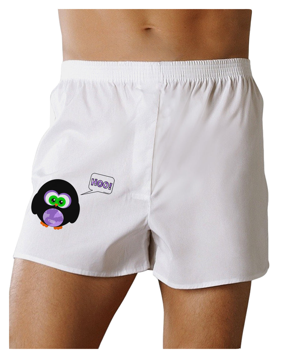 Cute Owl Halloween Hoo Boxer Shorts-Boxer Shorts-TooLoud-White-Small-Davson Sales