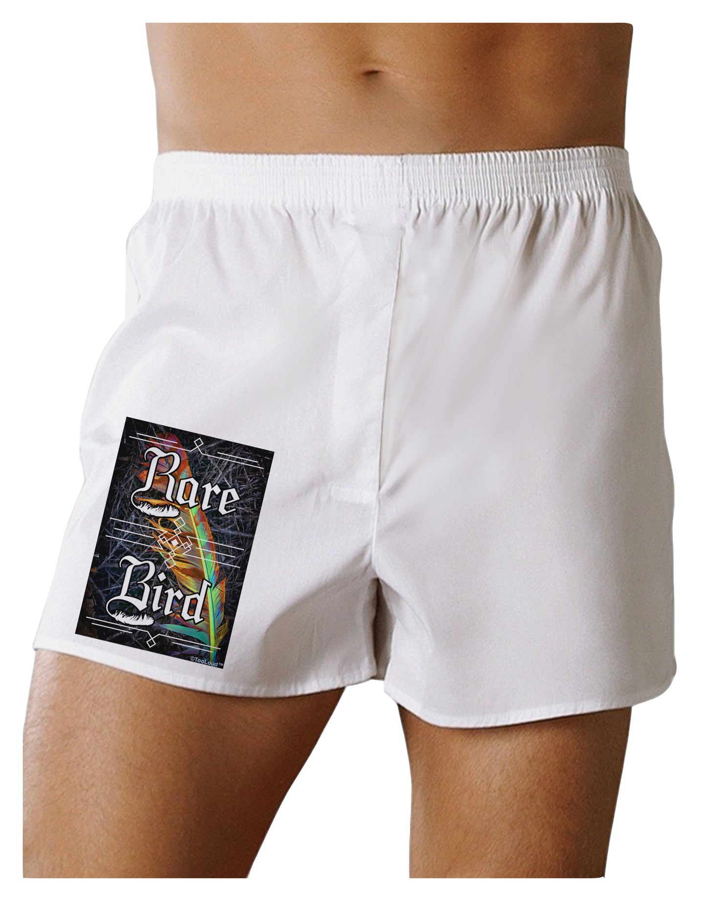 Rare Bird - Colorful Feather Boxer Shorts-Boxer Shorts-TooLoud-White-Small-Davson Sales