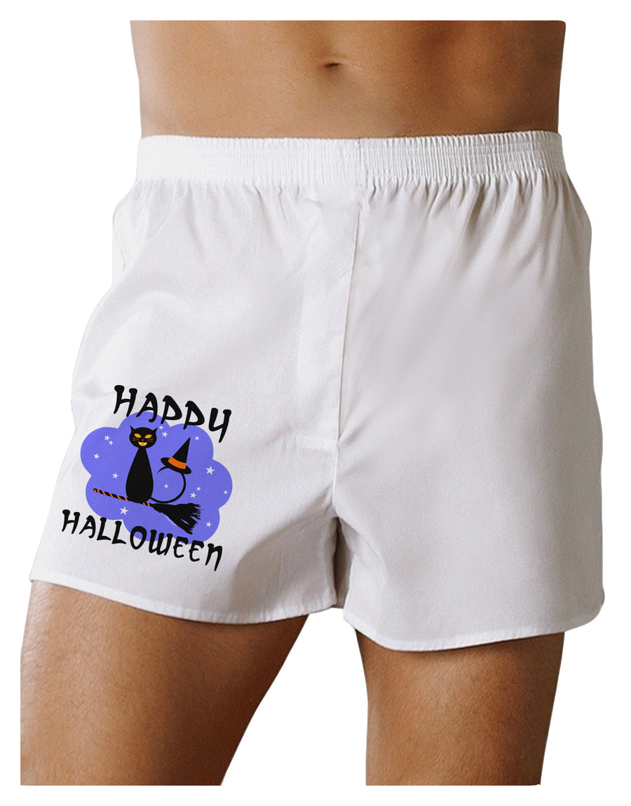 TooLoud Witch Cat Boxer Shorts-Boxer Shorts-TooLoud-White-Small-Davson Sales