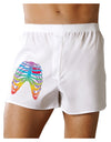 Rainbow Skeleton Ribcage with Heart Boxer Shorts-Boxer Shorts-TooLoud-White-Small-Davson Sales