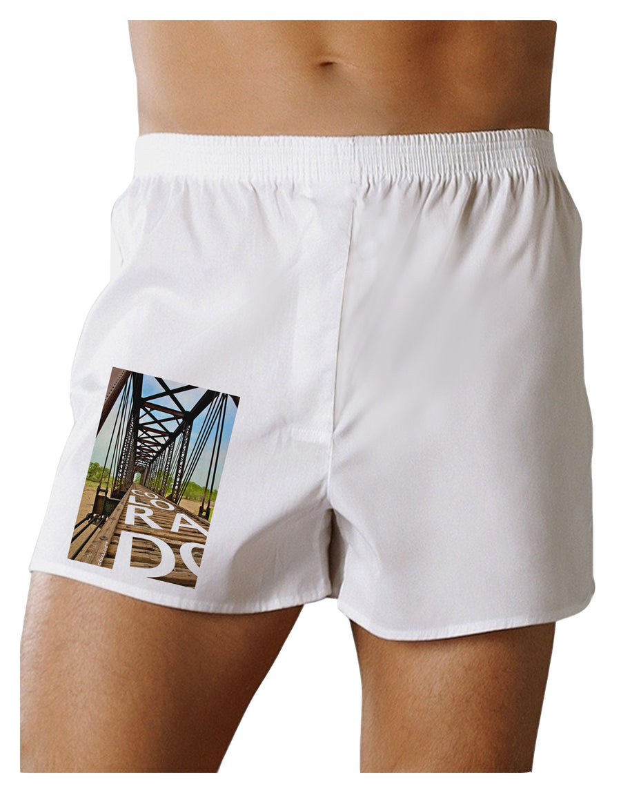 Colorado Bridge Text Boxer Shorts-Boxer Shorts-TooLoud-White-Small-Davson Sales