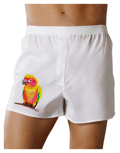 Sun Conure Parrot Watercolor Boxer Shorts-Boxer Shorts-TooLoud-White-Small-Davson Sales