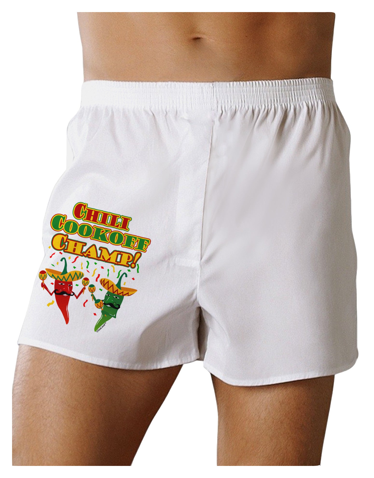 Chili Cookoff Champ! Chile Peppers Boxer Shorts-Boxer Shorts-TooLoud-White-Small-Davson Sales
