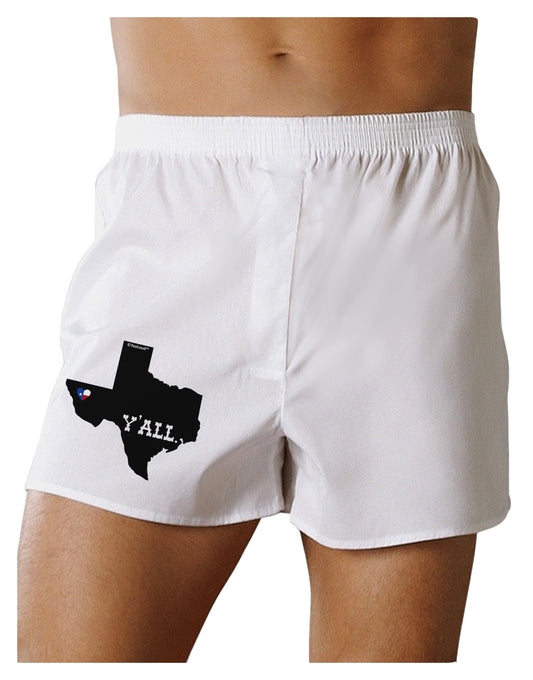 Texas State Y'all Design with Flag Heart Boxer Shorts by TooLoud-Boxer Shorts-TooLoud-White-Small-Davson Sales