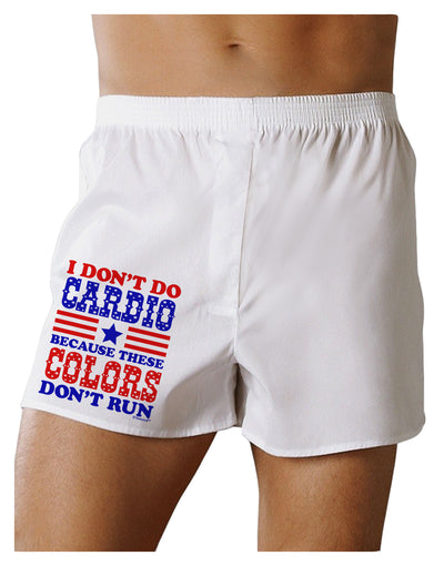 I Don't Do Cardio Because These Colors Don't Run Boxer Shorts-Boxer Shorts-TooLoud-White-Small-Davson Sales