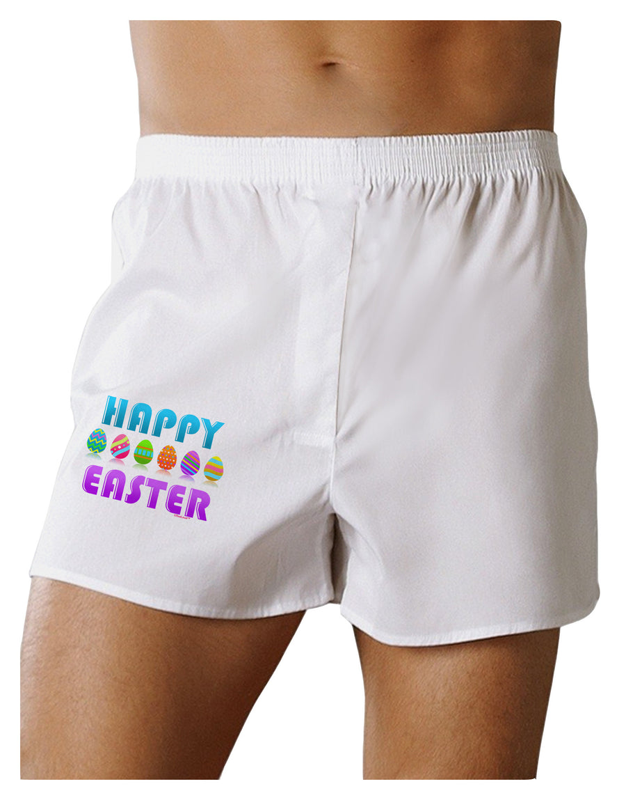 Happy Easter Decorated Eggs Boxer Shorts-Boxer Shorts-TooLoud-White-Small-Davson Sales