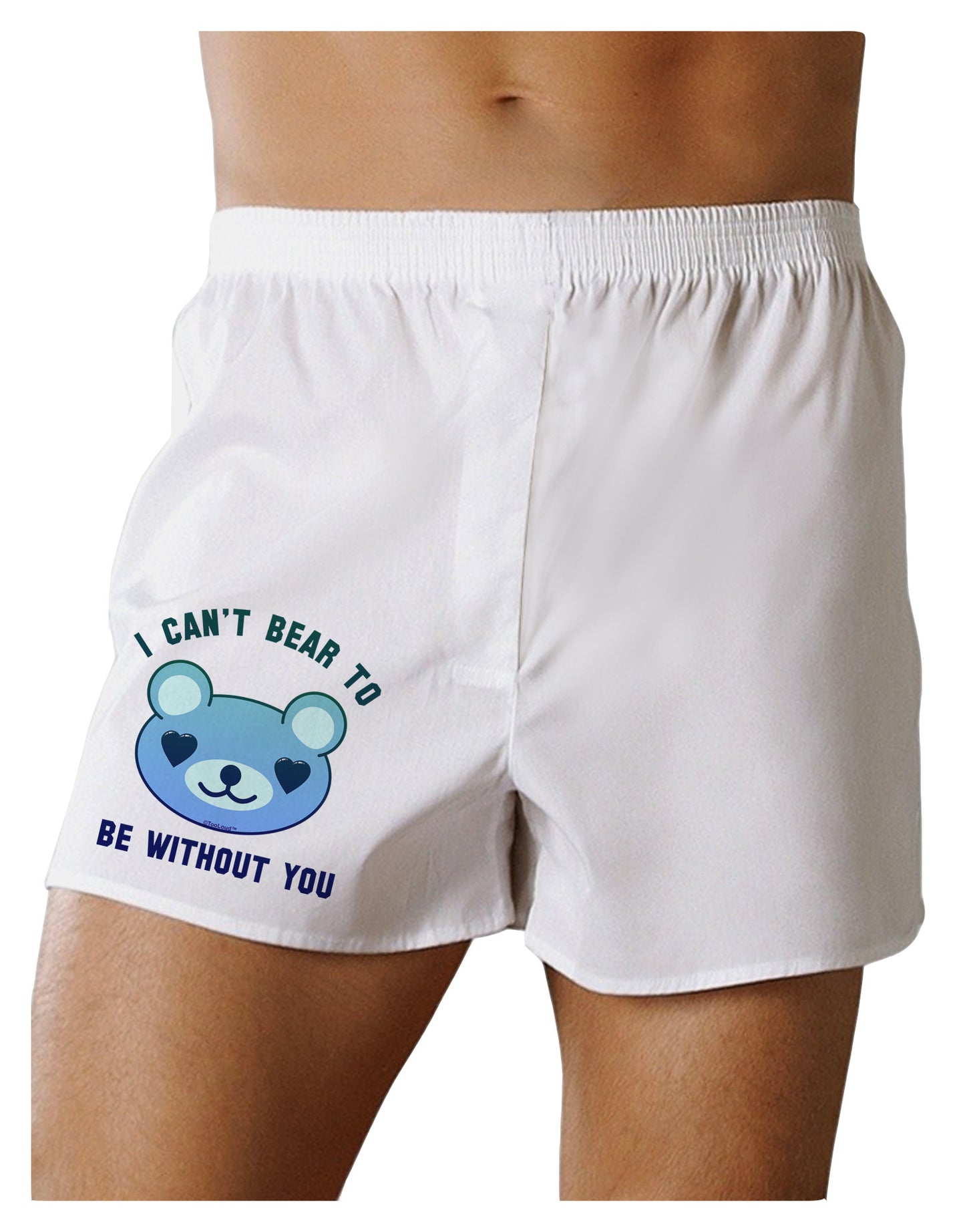 I Can't Bear to be Without You Blue Boxer Shorts by-Boxer Shorts-TooLoud-White-Small-Davson Sales