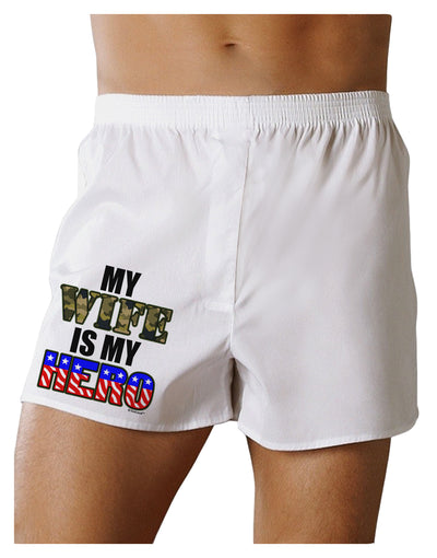 My Wife is My Hero - Armed Forces Boxer Shorts by TooLoud-Boxer Shorts-TooLoud-White-Small-Davson Sales