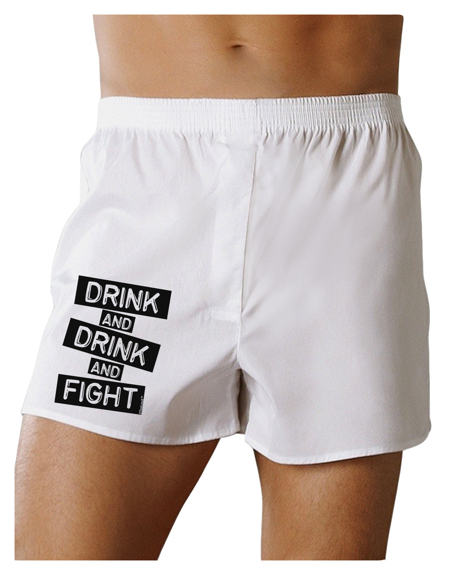 Drink and Drink and Fight Boxer Shorts-Boxer Shorts-TooLoud-White-Small-Davson Sales