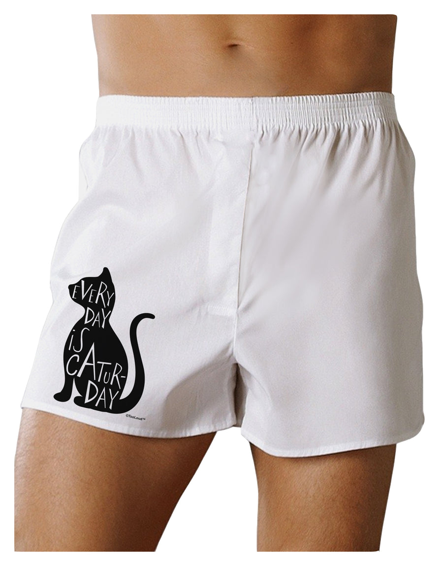 Every Day Is Caturday Cat Silhouette Boxers Shorts by TooLoud-Boxer Shorts-TooLoud-White-Small-Davson Sales