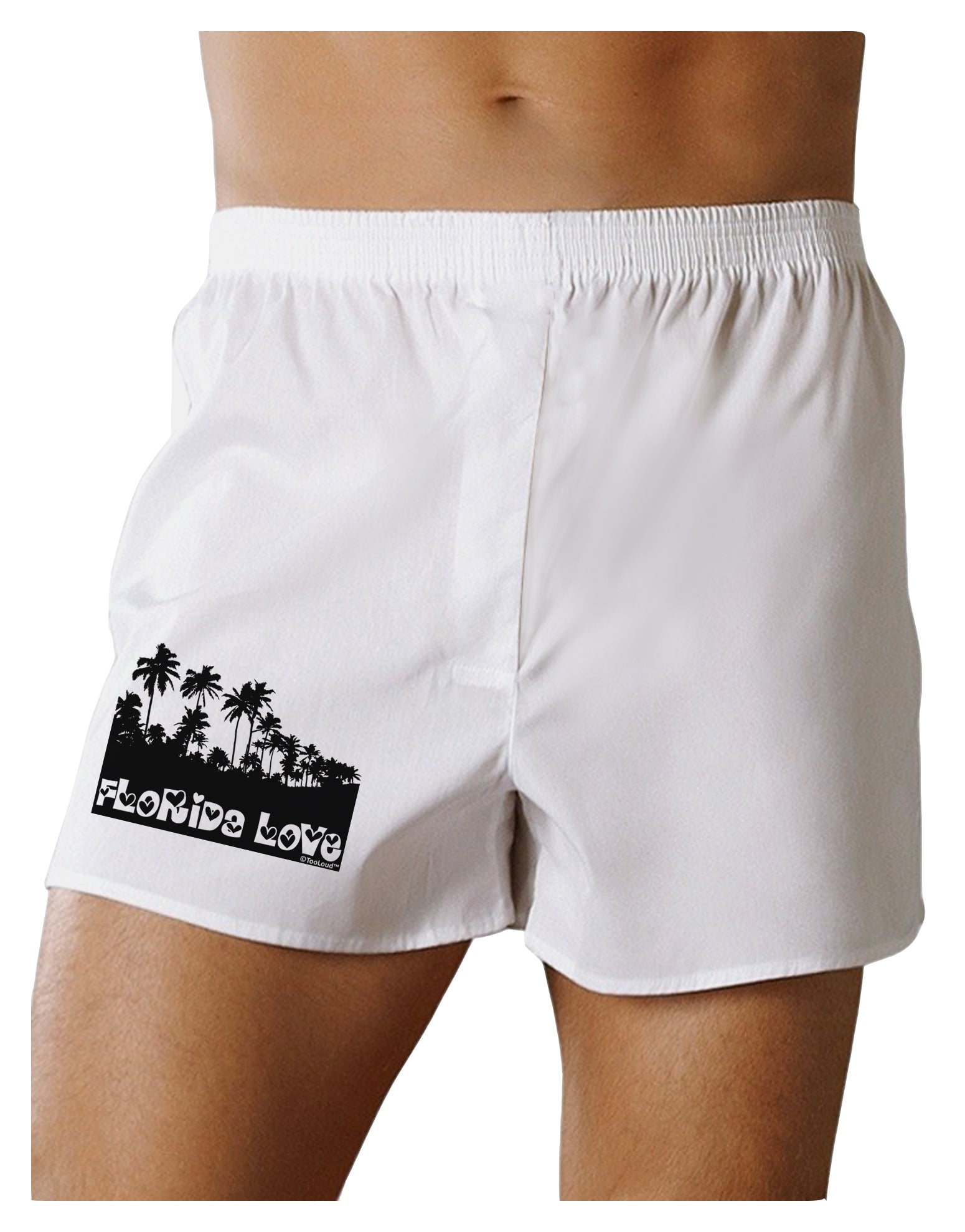 Florida Love - Palm Trees Cutout Design Boxer Shorts by TooLoud-Boxer Shorts-TooLoud-White-Small-Davson Sales