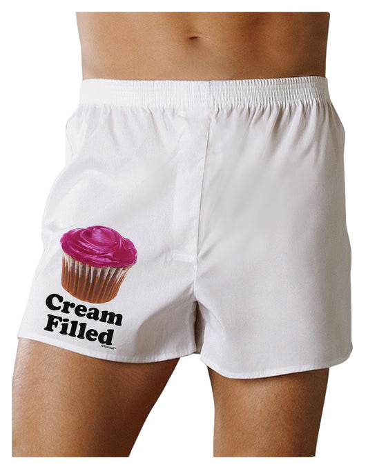 Cream Filled Pink Cupcake Design Boxer Shorts by TooLoud-Boxer Shorts-TooLoud-White-Small-Davson Sales