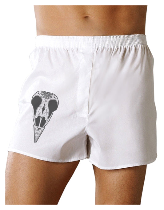 Black and White Mystic Bird Skull Day of the Dead Boxer Shorts-Boxer Shorts-TooLoud-White-Small-Davson Sales