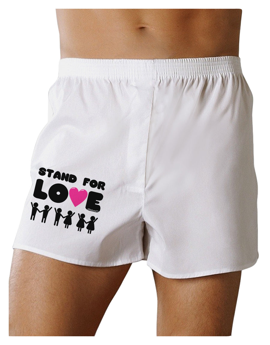 Stand For Love Pink Heart Boxer Shorts-Boxer Shorts-TooLoud-White-Small-Davson Sales