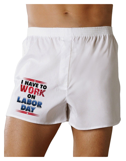 Work On Labor Day Boxer Shorts-Boxer Shorts-TooLoud-White-Small-Davson Sales