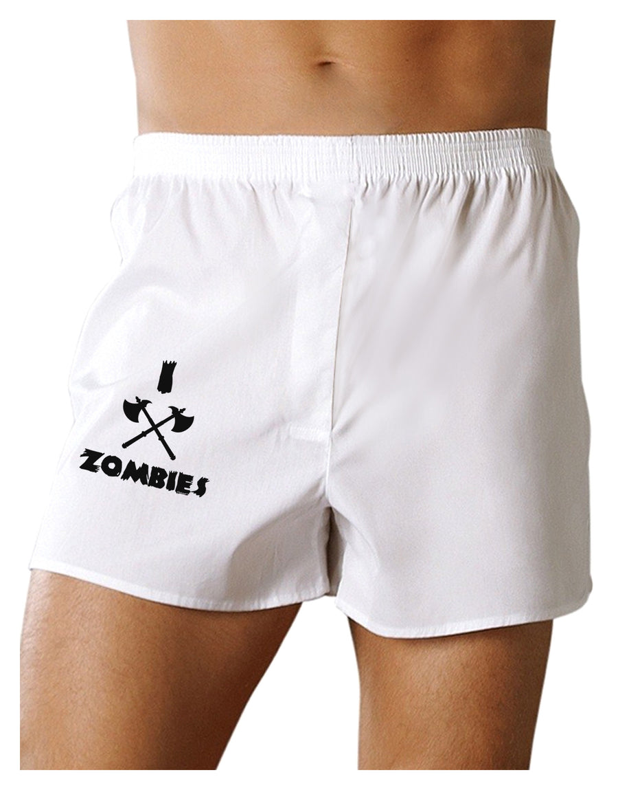 I Axe Zombies - Funny Apocalypse Boxer Shorts-Boxer Shorts-TooLoud-White-Small-Davson Sales