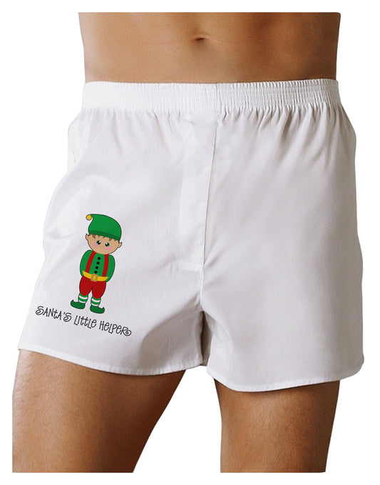 Santa's Little Helper Christmas Elf Boy Boxer Shorts-Boxer Shorts-TooLoud-White-Small-Davson Sales