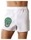 Version 5 Green Day of the Dead Calavera Boxer Shorts-Boxer Shorts-TooLoud-White-Small-Davson Sales