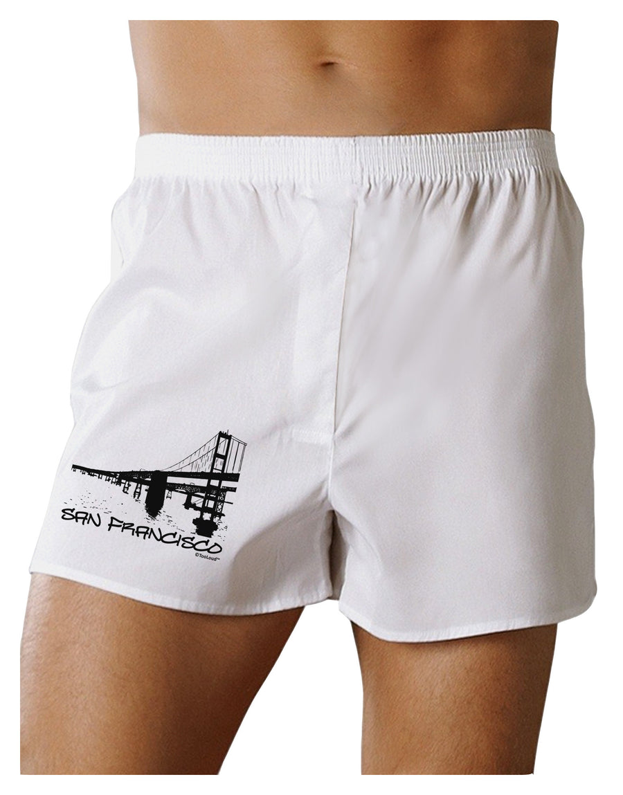 Bay Bridge Cutout Design - San Francisco Boxer Shorts by TooLoud-Boxer Shorts-TooLoud-White-Small-Davson Sales