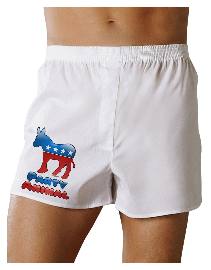 Democrat Party Animal Boxer Shorts-Boxer Shorts-TooLoud-White-Small-Davson Sales