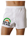 Irish Flag Rainbow - Kiss Me I'm Irish Boxer Shorts by TooLoud-Boxer Shorts-TooLoud-White-Small-Davson Sales