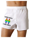 Sorry Boys I Like Girls Lesbian Rainbow Boxer Shorts-Boxer Shorts-TooLoud-White-Small-Davson Sales