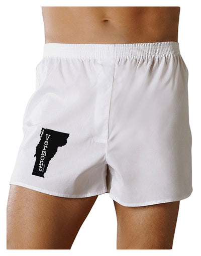 Vermont - United States Shape Boxer Shorts by TooLoud-Boxer Shorts-TooLoud-White-Small-Davson Sales