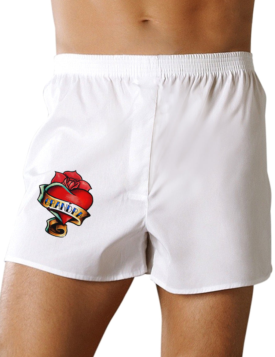 Tattoo Heart Grandpa Boxer Shorts-Boxer Shorts-TooLoud-White-Small-Davson Sales