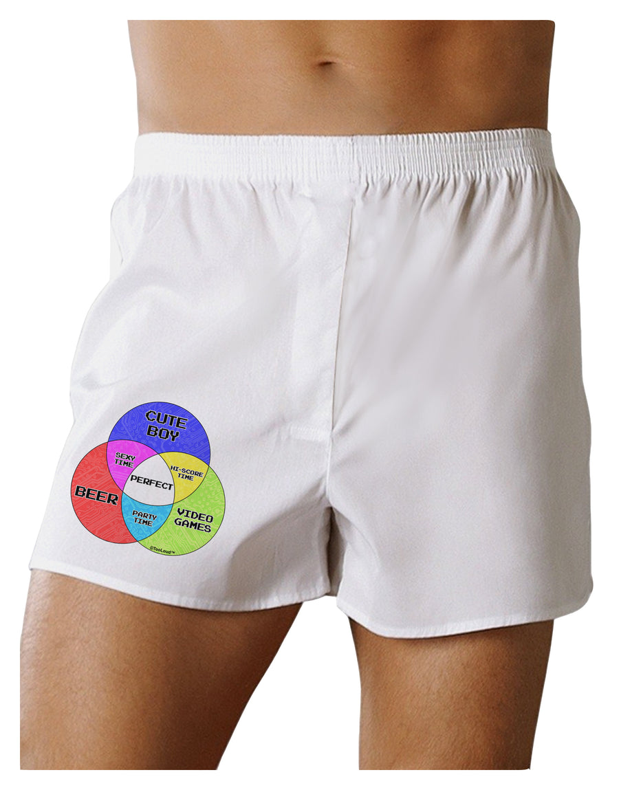 Beer Boy and Games Diagram Boxer Shorts-Boxer Shorts-TooLoud-White-Small-Davson Sales