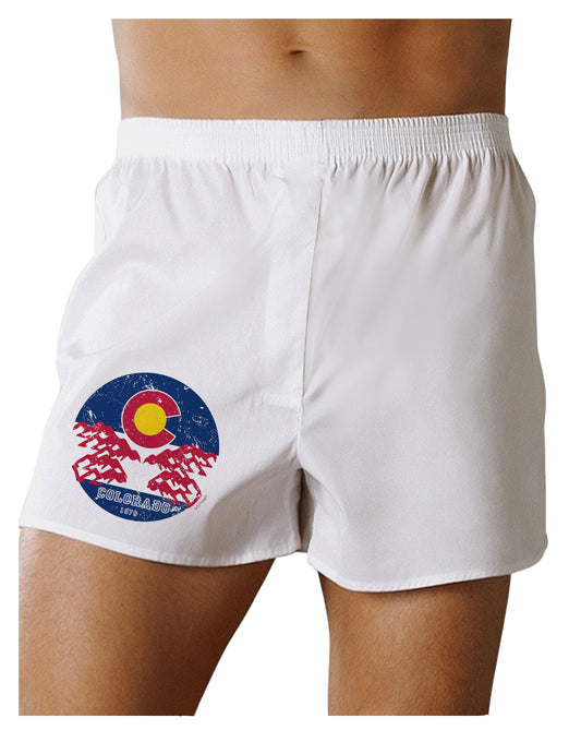 Grunge Colorado Rocky Mountain Bighorn Sheep Flag Boxers Shorts-Mens Boxers-TooLoud-White-Small-Davson Sales