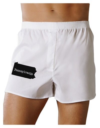 Pennsylvania - United States Shape Boxers Shorts by TooLoud-Boxer Shorts-TooLoud-White-Small-Davson Sales