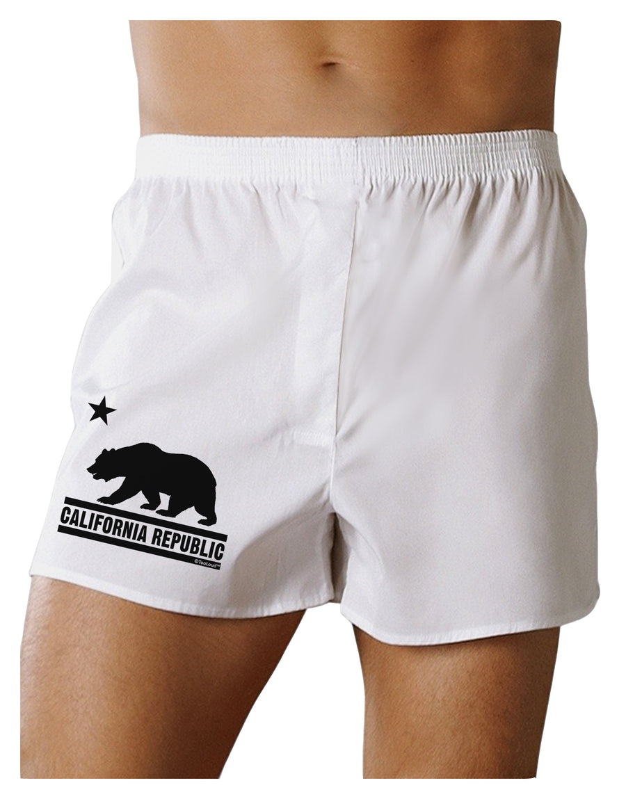 California Republic Design - Cali Bear Boxers Shorts by TooLoud-Boxer Shorts-TooLoud-White-Small-Davson Sales