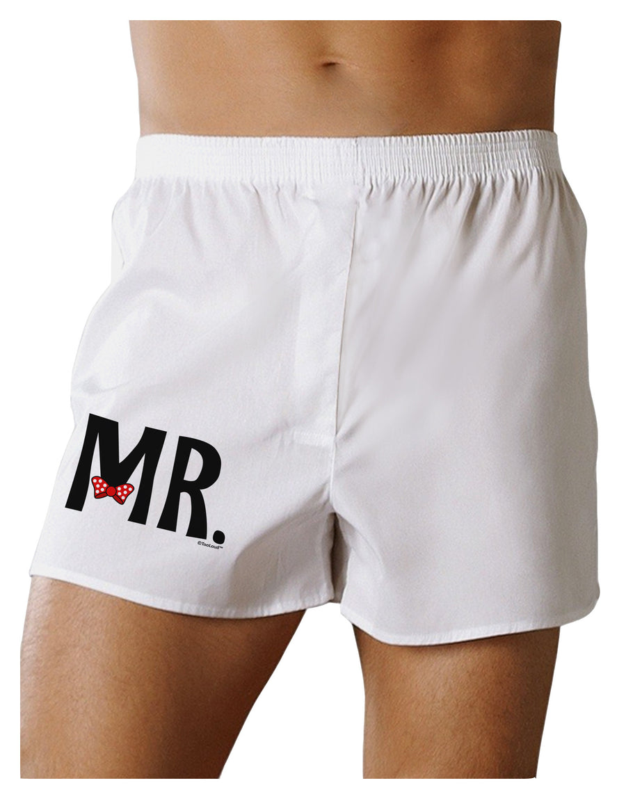 Matching Mr and Mrs Design - Mr Bow Tie Boxer Shorts by TooLoud-Boxer Shorts-TooLoud-White-Small-Davson Sales